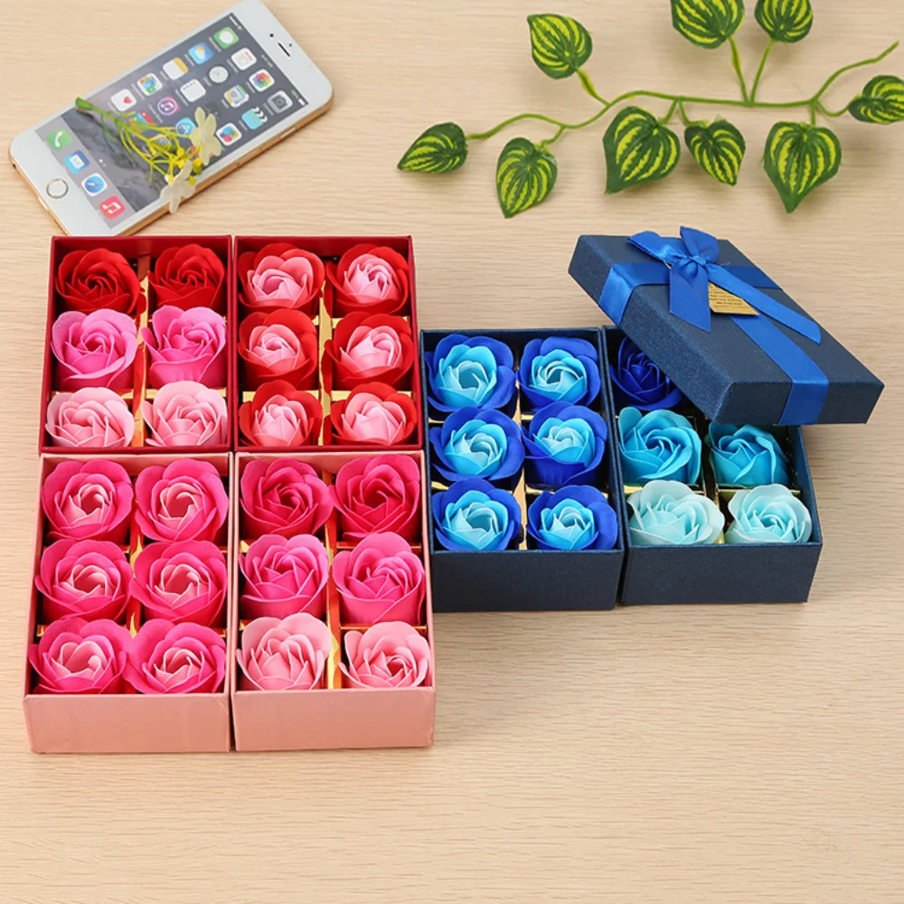 

6pc/box Flower Handmade Soap Mother's Day Gift Soap Flower Rose Elegant Decoration Valentine's Day Souvenir Fragrance Rose Soap