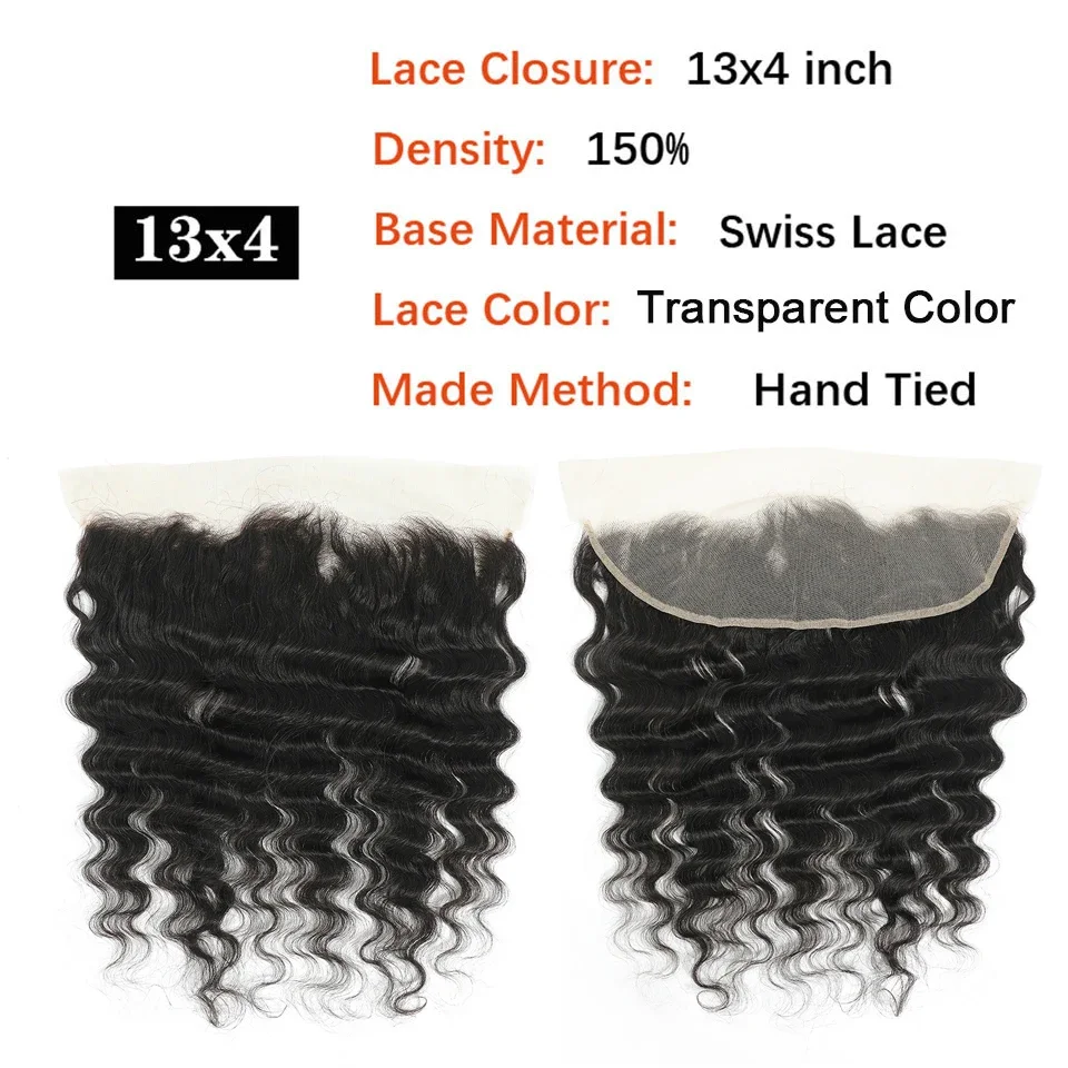 Loose Deep Wave Lace Frontal Loose Wave 13x4 Lace Frontal 4x4 5x5 6x6 Transparenter Lace Closure Echthaar mit vorgezupftem Haaransatz – Detail 7