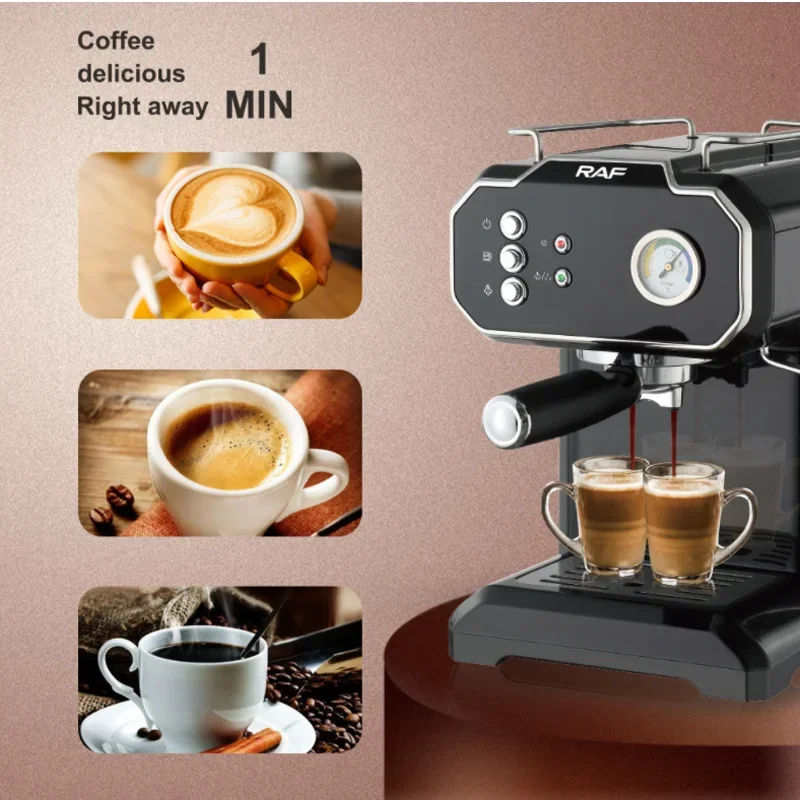 

Household small espresso machine semi-automatic high-pressure steam milk foam coffee machine