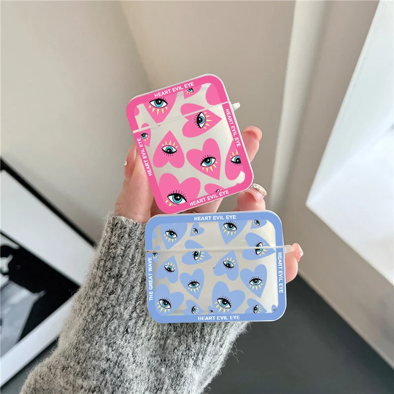 

Funny Lucky Eye Blue Evil Eye Earphone Case for Airpods 4th 3rd 2 Pro Hard Cover for Airpod 2 3 1 Protective Accessorie Shell