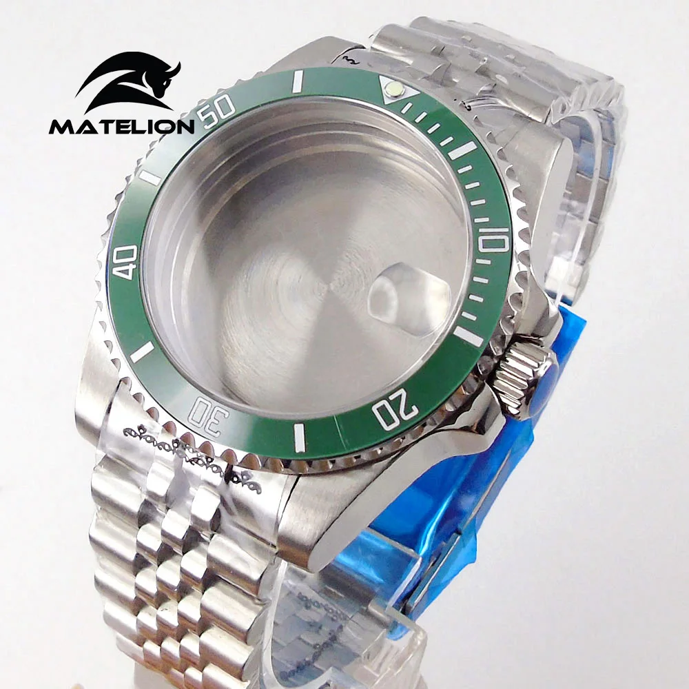 Matelion 200M Diving Case 40mm Fit NH35 NH36 NH34 GMT ETA 2824 PT5000 Watch Case Jubilee Bracelet Sapphire Glass Slide Buckle image 3