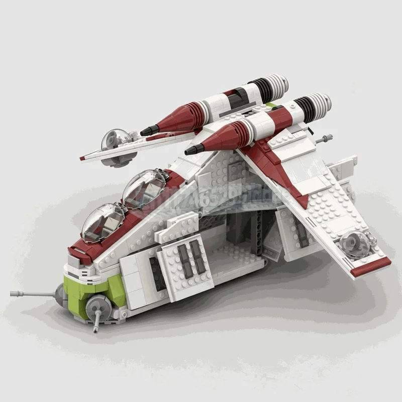 1176 Pieces Futuristic Transport Aircraft Building Blocks Twin Engine Space Vehicle Model Creative DIY Assembly Collection Gift