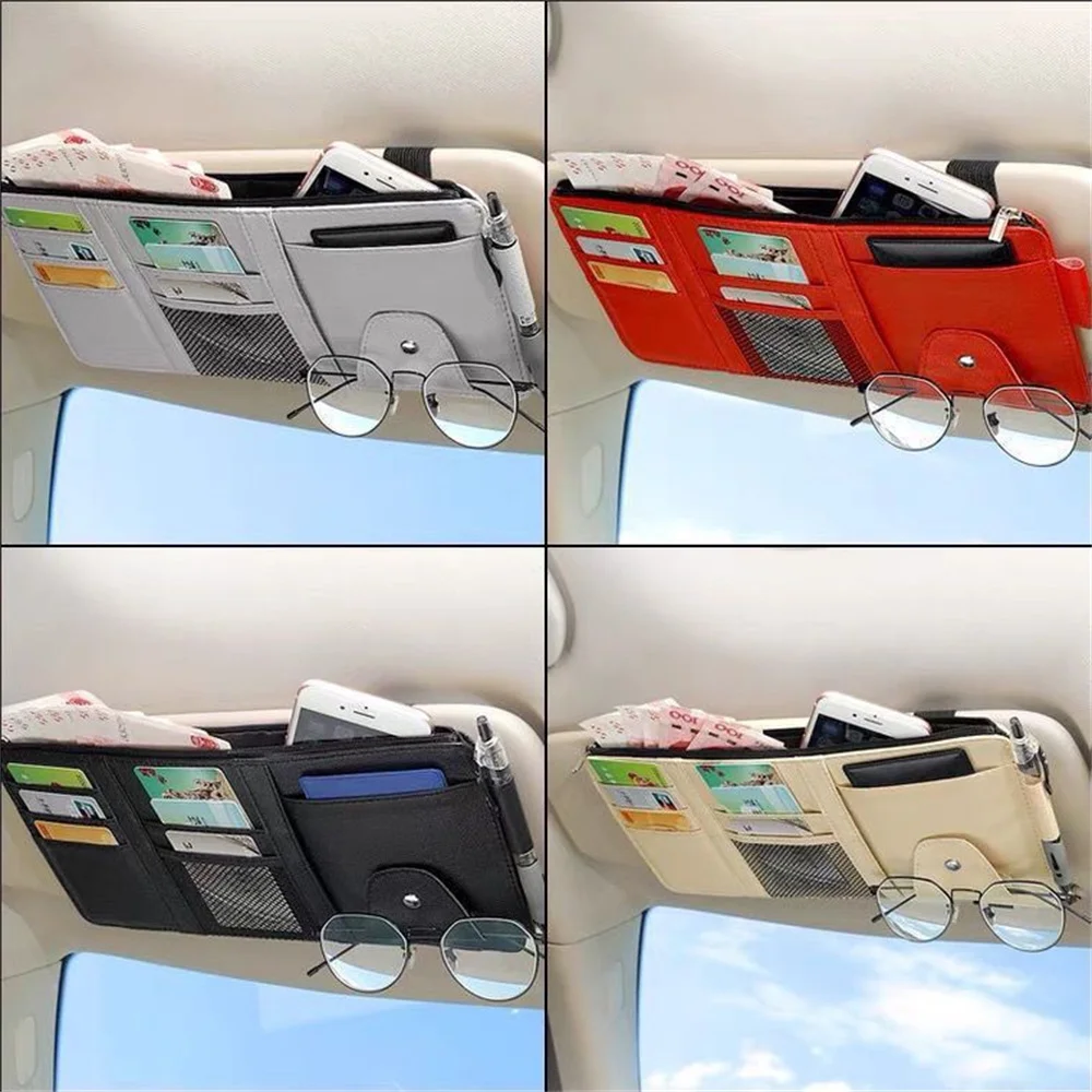 Car Visor Sunglasses Holder Sun Glasses Clip Multifunction Card Ticket Visor Eyeglasses Organizer Auto Interior Car Accessories