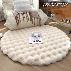 Hypothécaire ame-Tapis Rond en Peluche Polymère Pliant pour Bébé, 90x90cm