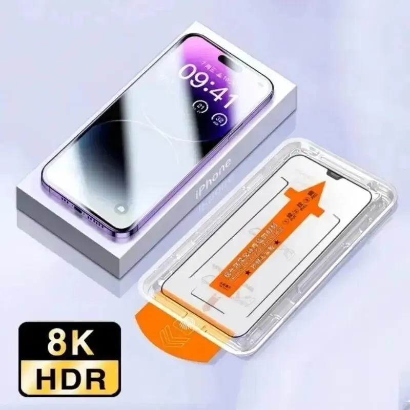 2pcs New 8K Oleophobic Coating Dust Free Installation Screen Protector For iPhone 15 13 11 12 14 Pro Max Mini 15 Plus Mini Glass image 6
