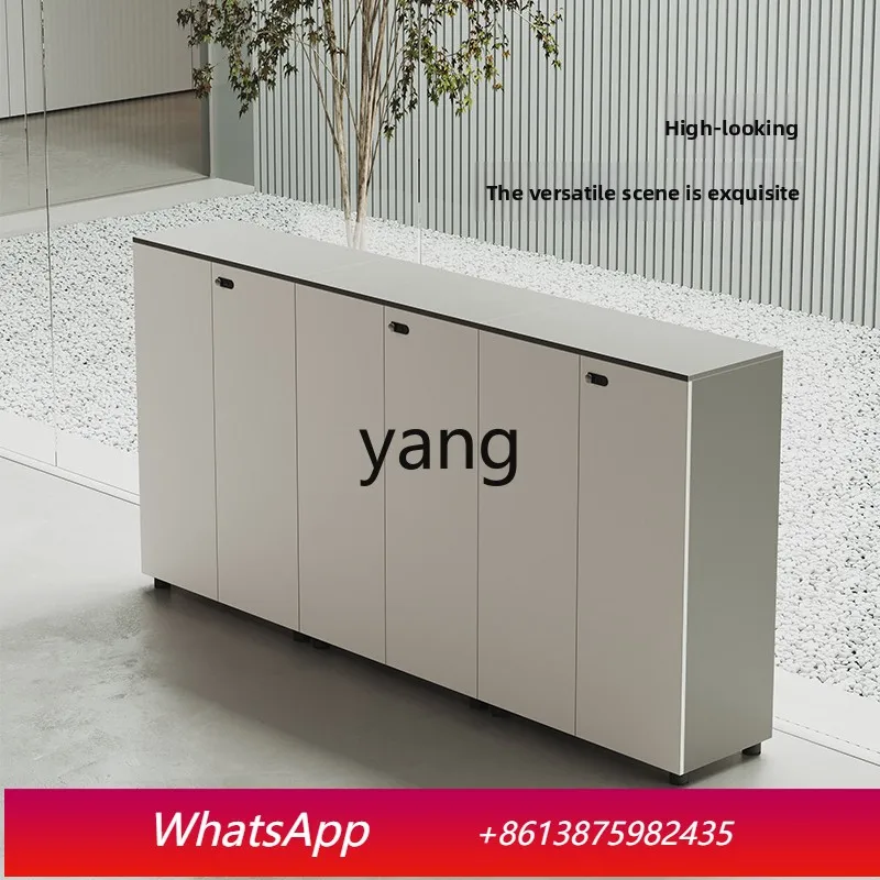 LH White File Cabinet Office Flower Slot Partition Low Cabinet Storage Data Certificate File Finance