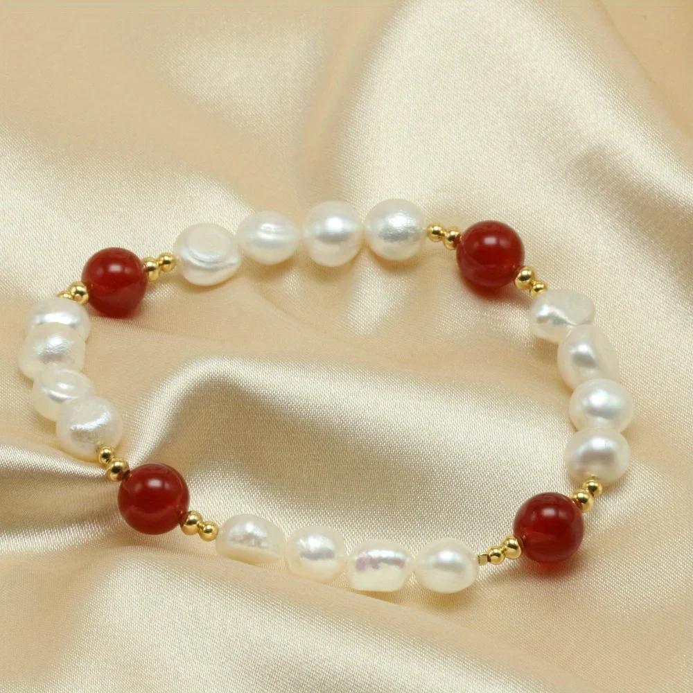Classic Freshwater Pearl Bracelet Hanfu Tang Suit Kimono Jewelry Gift for Daughter Mother