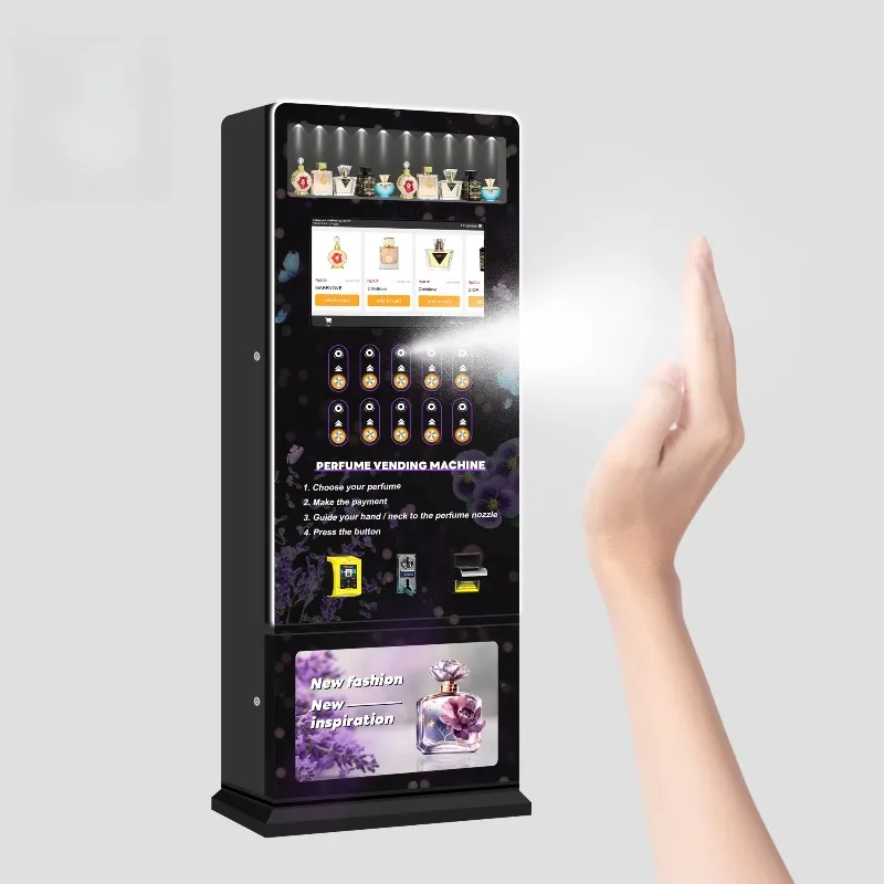 تصميم راقي جديد لآلة بيع رذاذ العطور التجارية التي تعمل بقطع النقود المعدنية وبطاقة الائتمان #5