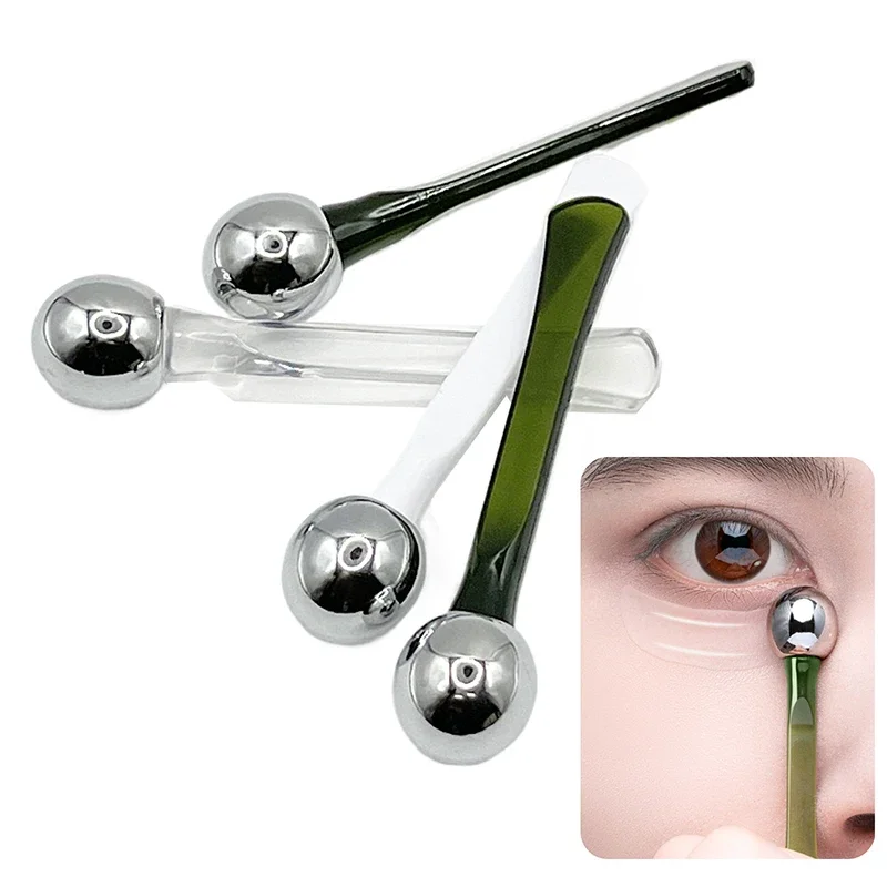 Bastone da massaggio a rullo a doppia estremità Applicatore per crema per gli occhi Spatola cosmetica Antirughe Cucchiaio per il viso Strumento per la cura della pelle del viso in lega