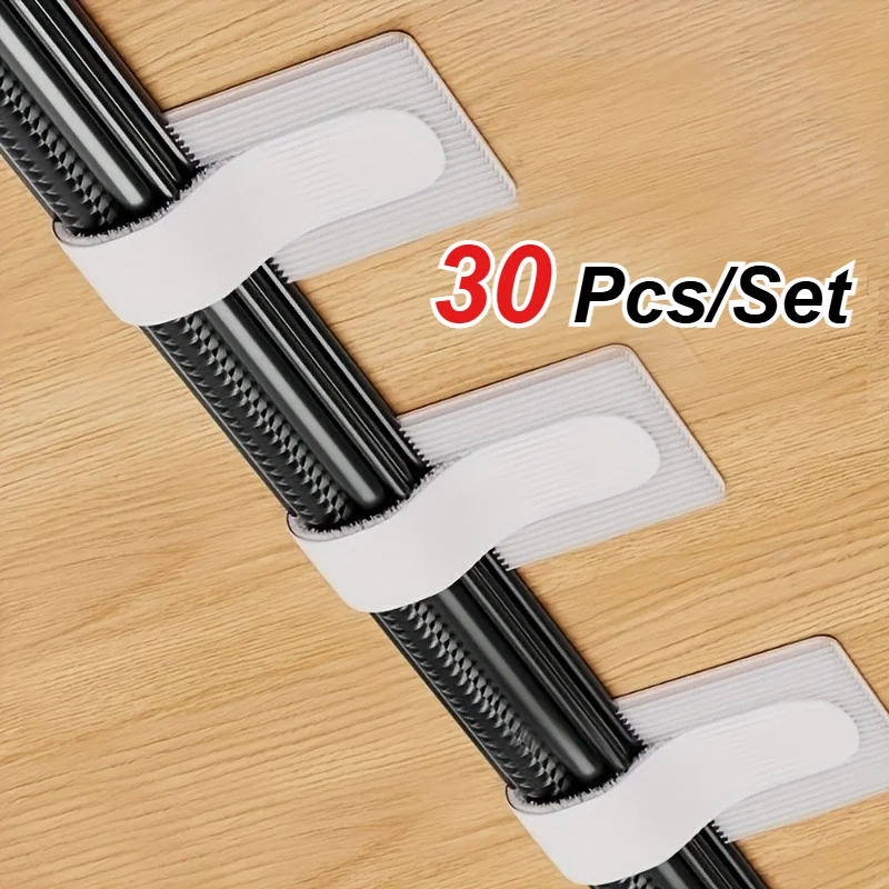 30 PCS/Set Reusable Zip Ties- Strong Self-Adhesive Wire Ties for Computer and Desktop Wire Management, Durable Fasteners