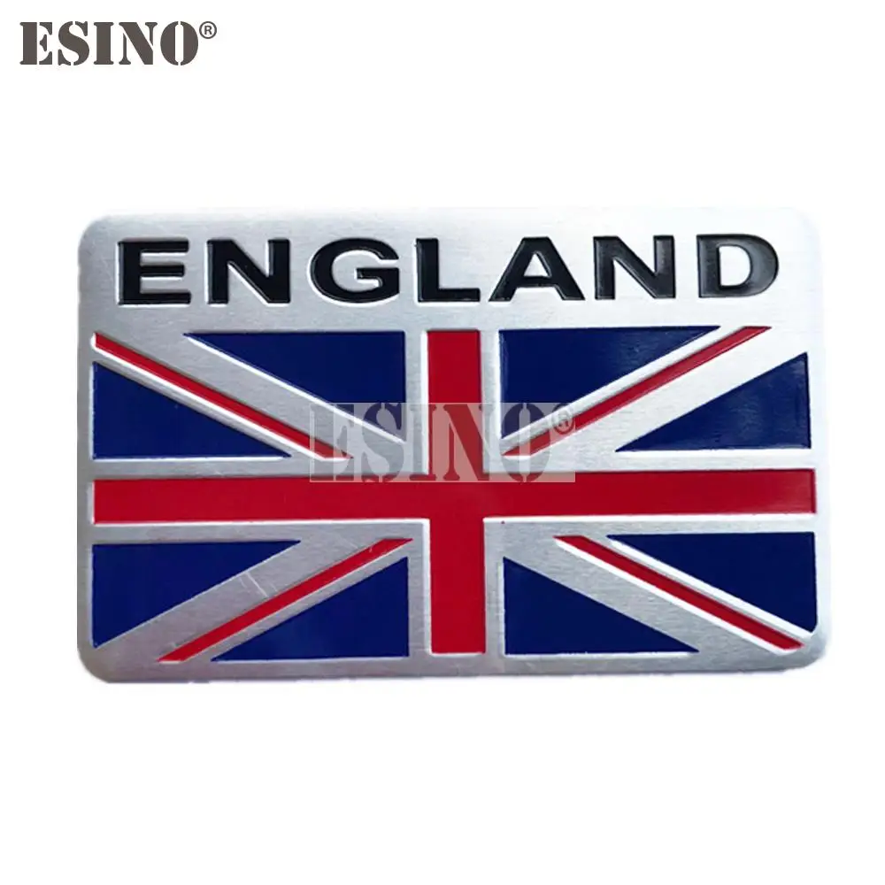 Car Styling England National Flag 3D Metal Chrome Aluminium Alloy Decorative Emblem Adhesive Badge Sticker Decal Auto Accessory