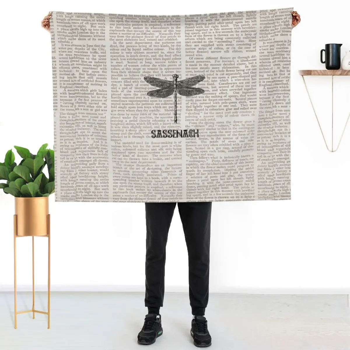 

Dragonfly paper sassenach Throw Blanket Cozy Home Blanket Gift for Christmas Holiday