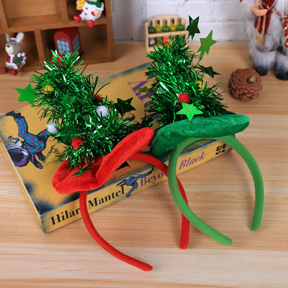 

Christmas Tree Headband Red Lightweight Comfortable Fit Non-Fading Party Costume Xmas Hair Hoop Christmas Headwear for