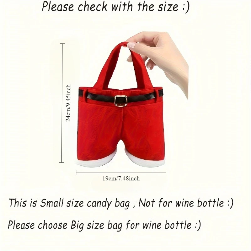 2024 New Year Christmas Gift Candy Bag Handbag Pants Styling Decoration Supplies