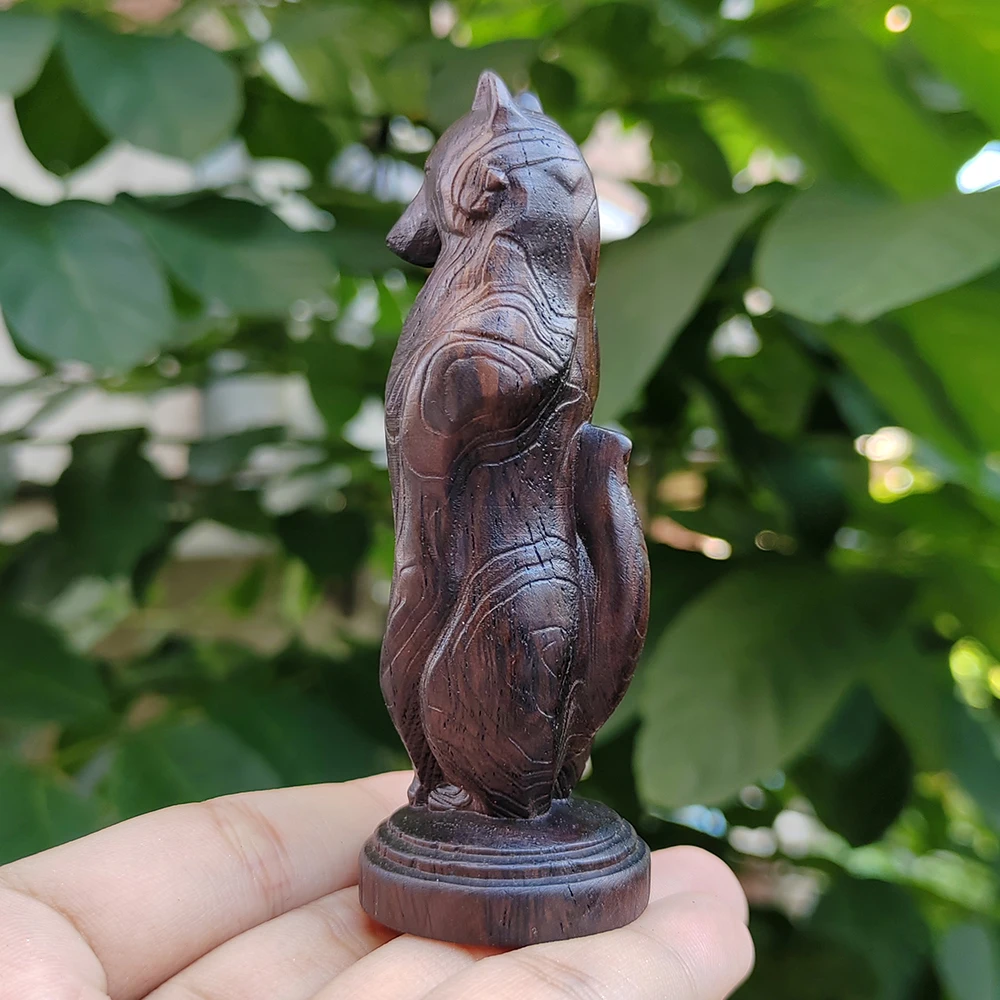 Holz-Wolf-Totem-Säule, handgeschnitztes Ornament, natürlicher Stil, Tiermotiv, geeignet für Feiertagsdekorationen, Innendekorationen, Heimdekoration, Kamin, Wohnzimmer, Tischdekoration, Weihnachtsgeschenk – Detail 5