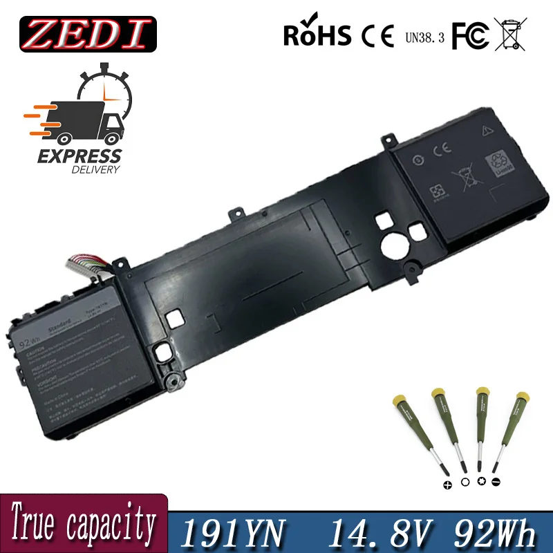 ZEDI New 191YN 410GJ 8NH55 Laptop Battery For DELL Alienware 15 R1,15 R2, ALW15ED-1828 2F3W1 ALW15ED-1718 ALW15ER-3718 P42F