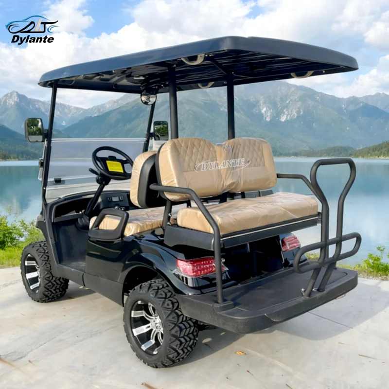 

4-местная электрическая тележка для гольфа с 12-дюймовыми внедорожными шинами, колеса из алюминиевого сплава, электрическая тележка для гольфа со скидкой