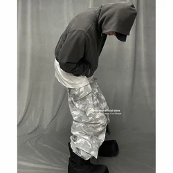 Firmranch New Korean Archive Wookvibe Multi-pocket Camouflage Baggy Cargo Pants Men Women Oversized Paratroopers Casual Trouser