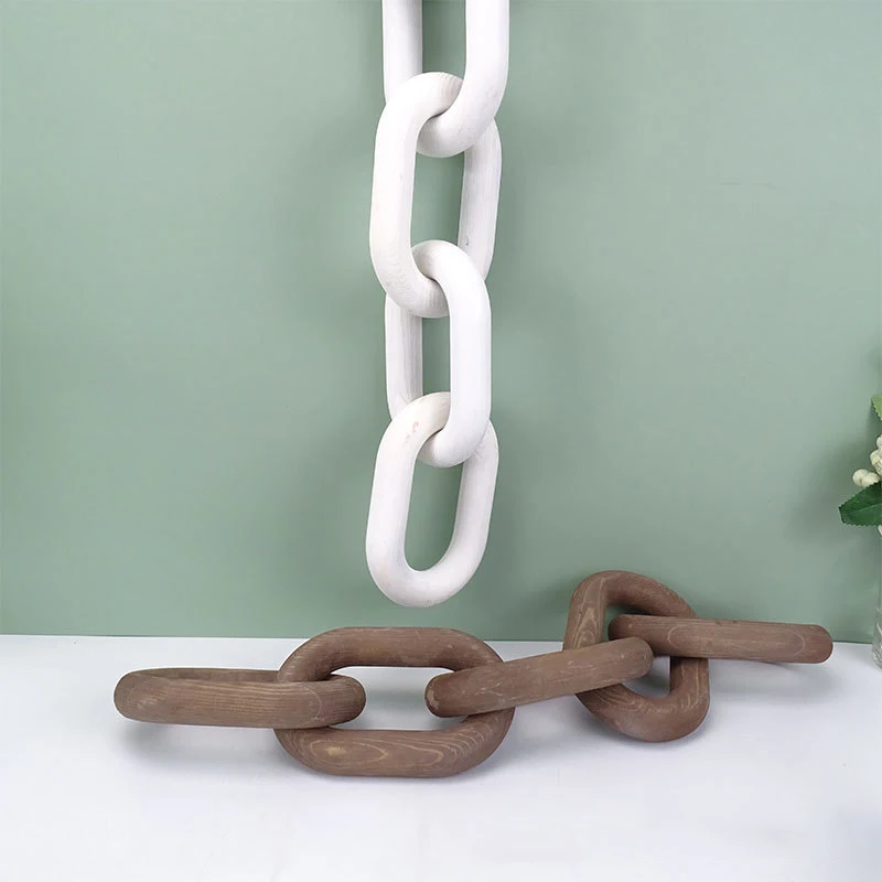 Aqumotic Wood Chain Link Decor Entry Coffee Table Decor Items Hanging Marble Wooden Knot Sculpture Modern Decorative Objects