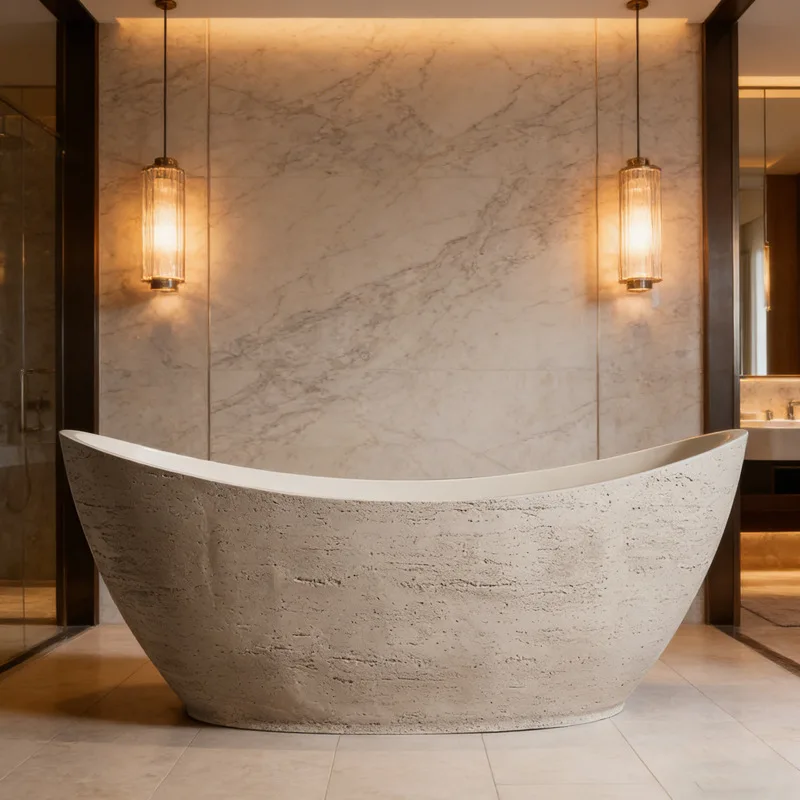 For Light Luxury Hotel Style Shaped Blue  Bathtub Artistic Natural Texture Independent Thickened Durable