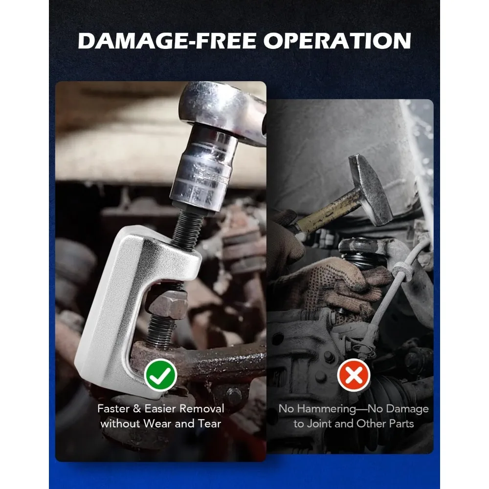 مجموعة أدوات إزالة وصلة كروية 5 في 1، مستخرج ذراع بيتمان، مجموعة خدمة نهاية قضيب التعادل، نظام إزالة الفاصل لجبهة السيارات