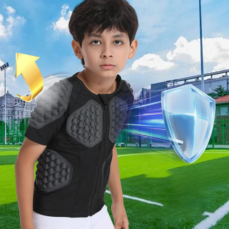 Children Teens Anti-Collision Soccer Suit Set - Balance Bike Roller Skating Basketball Football Protective Gear Shirt/Shorts Set