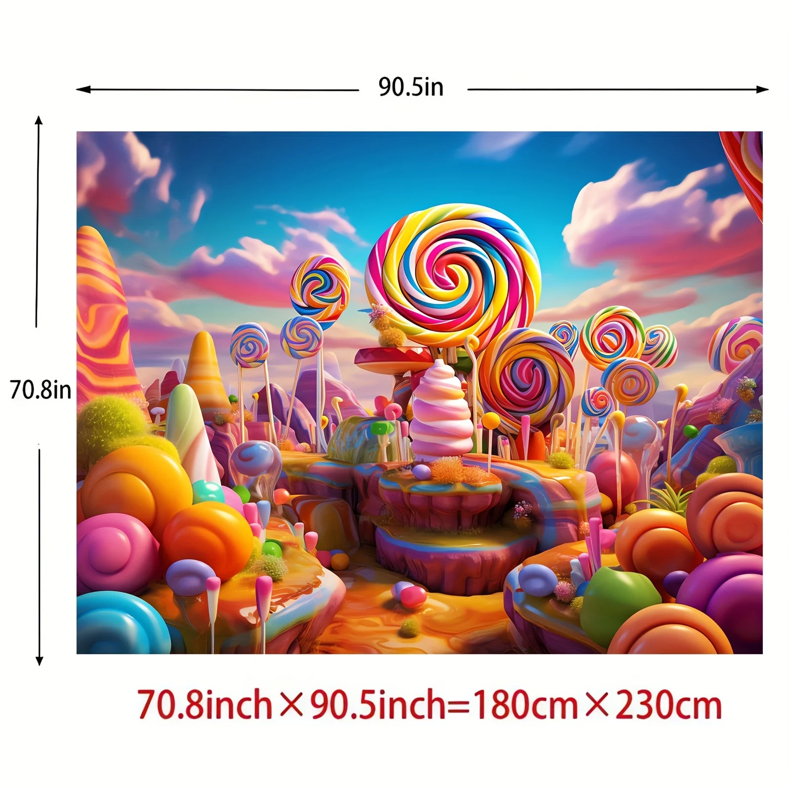 1pc, candy background photo props, polyester banner decoration, party home decoration, party wall decoration