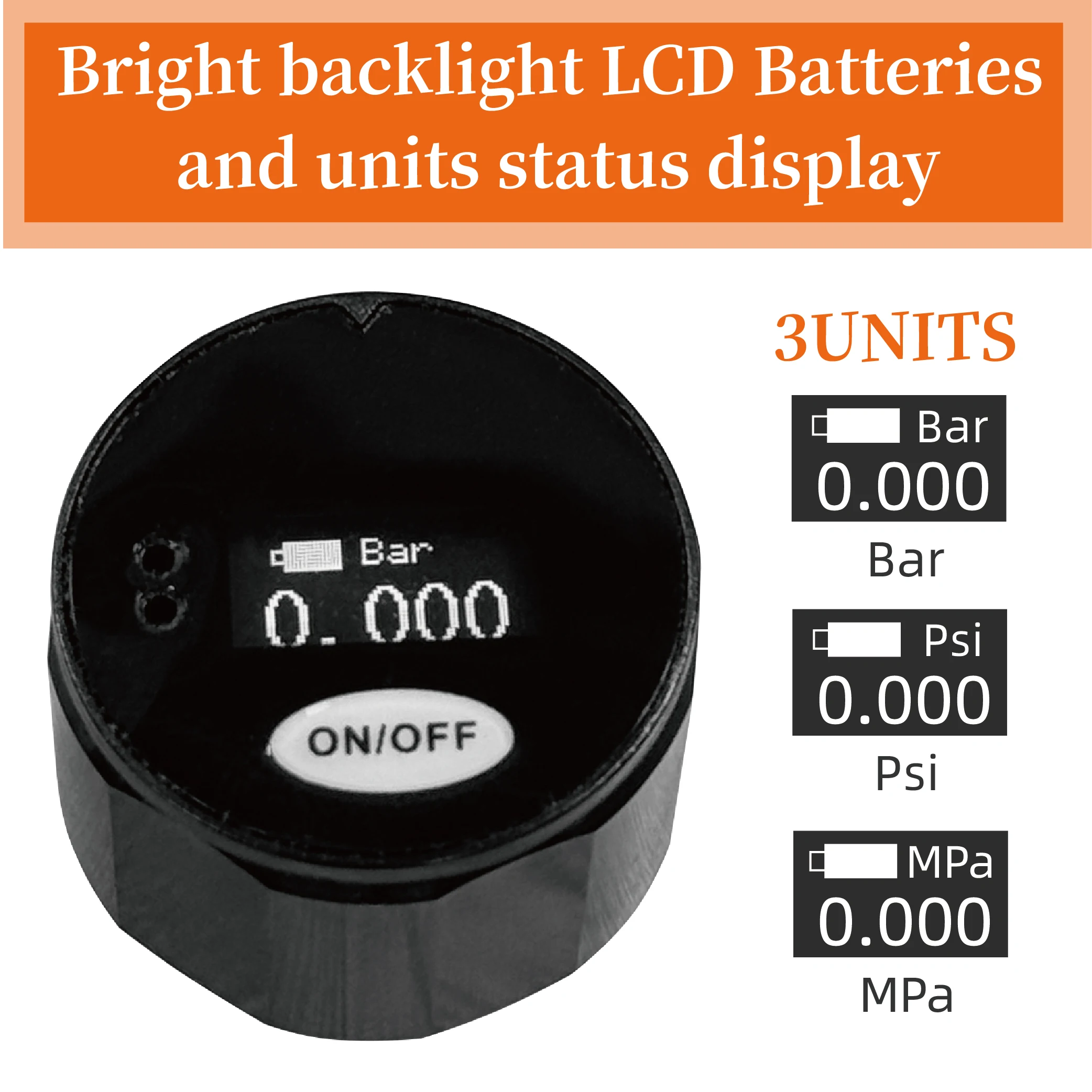 مقياس الضغط الرقمي القابل لإعادة الشحن 28 مم، مقياس وحدة HPA عالي الدقة 350 بار، مقياس الضغط FX لخيط 1/8BSP #2