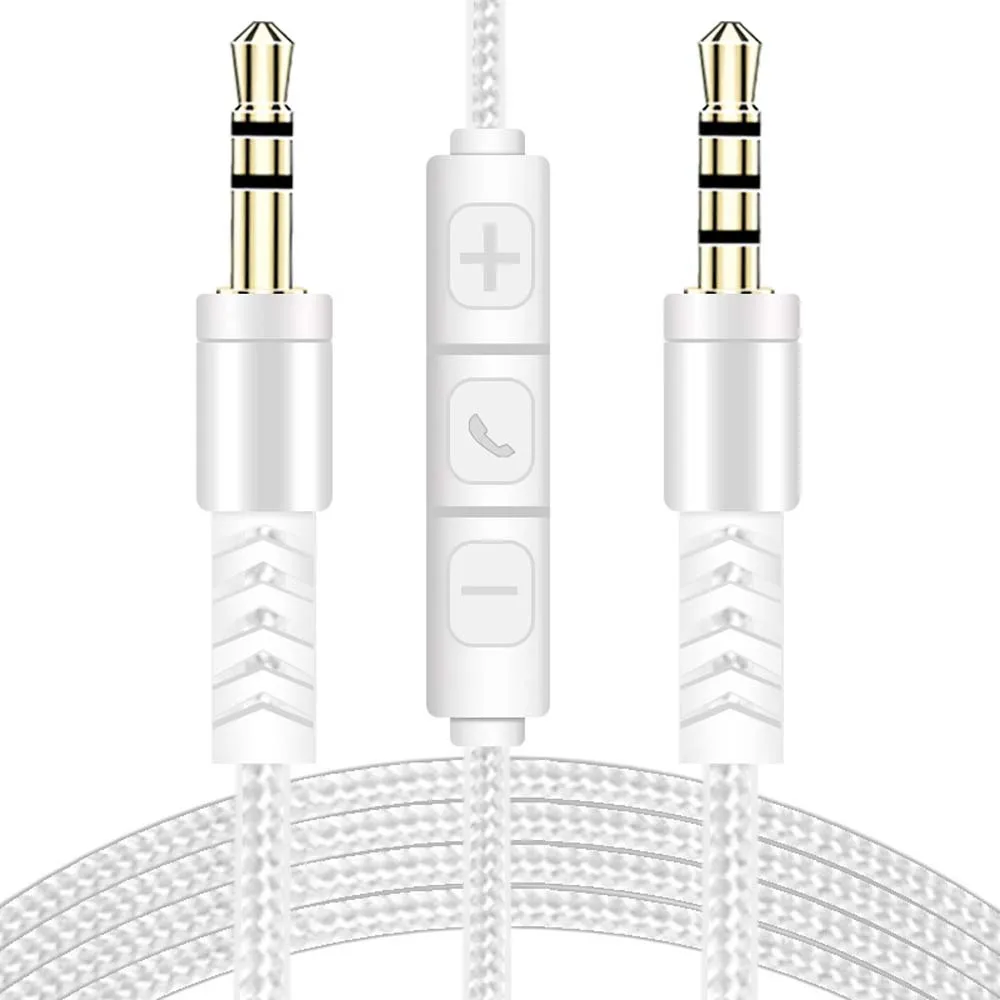 1.2m With Mic Speaker Line Gold-plated Plug Volume control 3.5mm to Jack 3.5mm Audio Wire Audio Cable Aux Cable Car Aux Cord