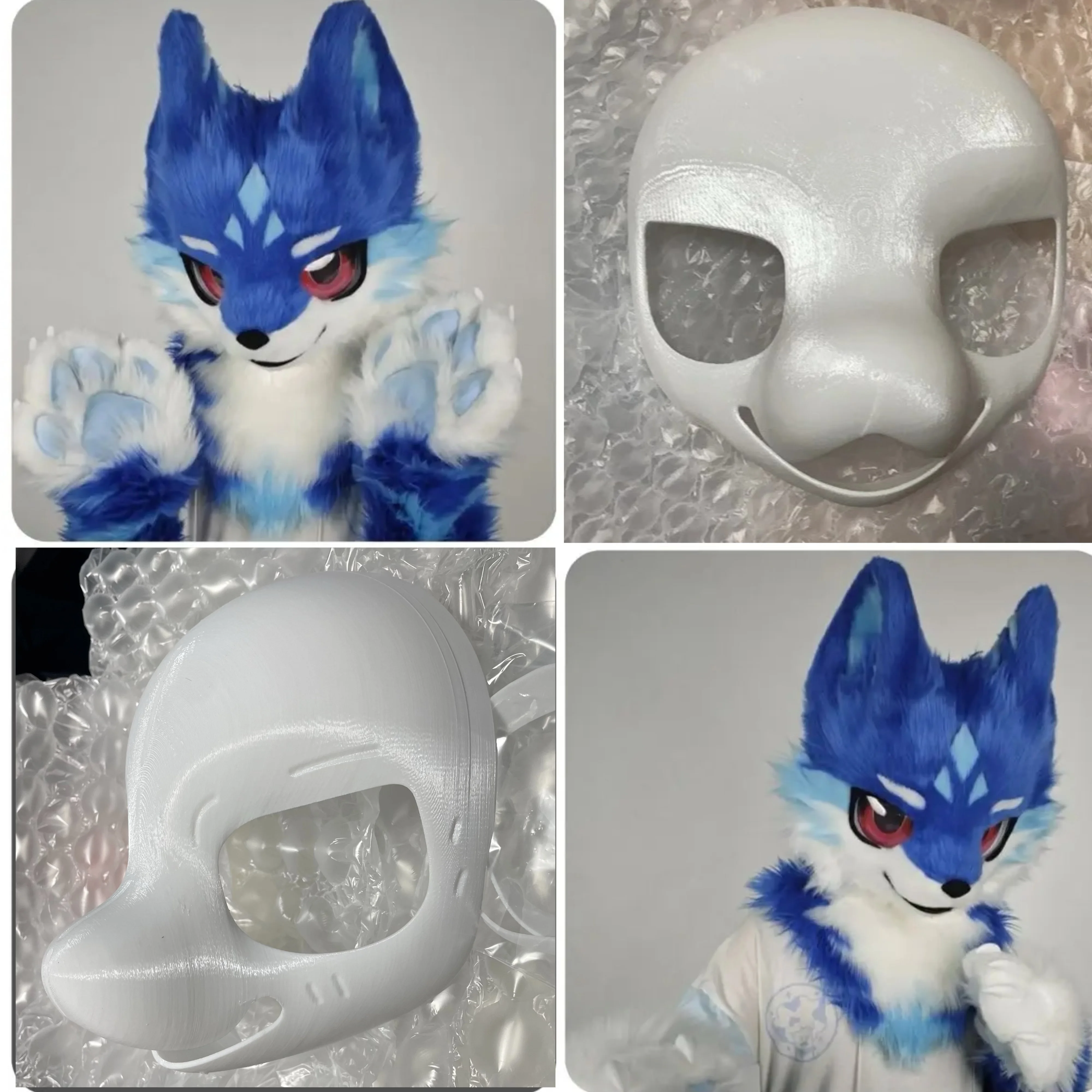 

Базовая маска Kemono Ronco, меховой костюм с короткими вонусами, комплект серии Beast, костюм с 3D принтом черепа, аксессуары для самостоятельного изготовления, маска для косплея