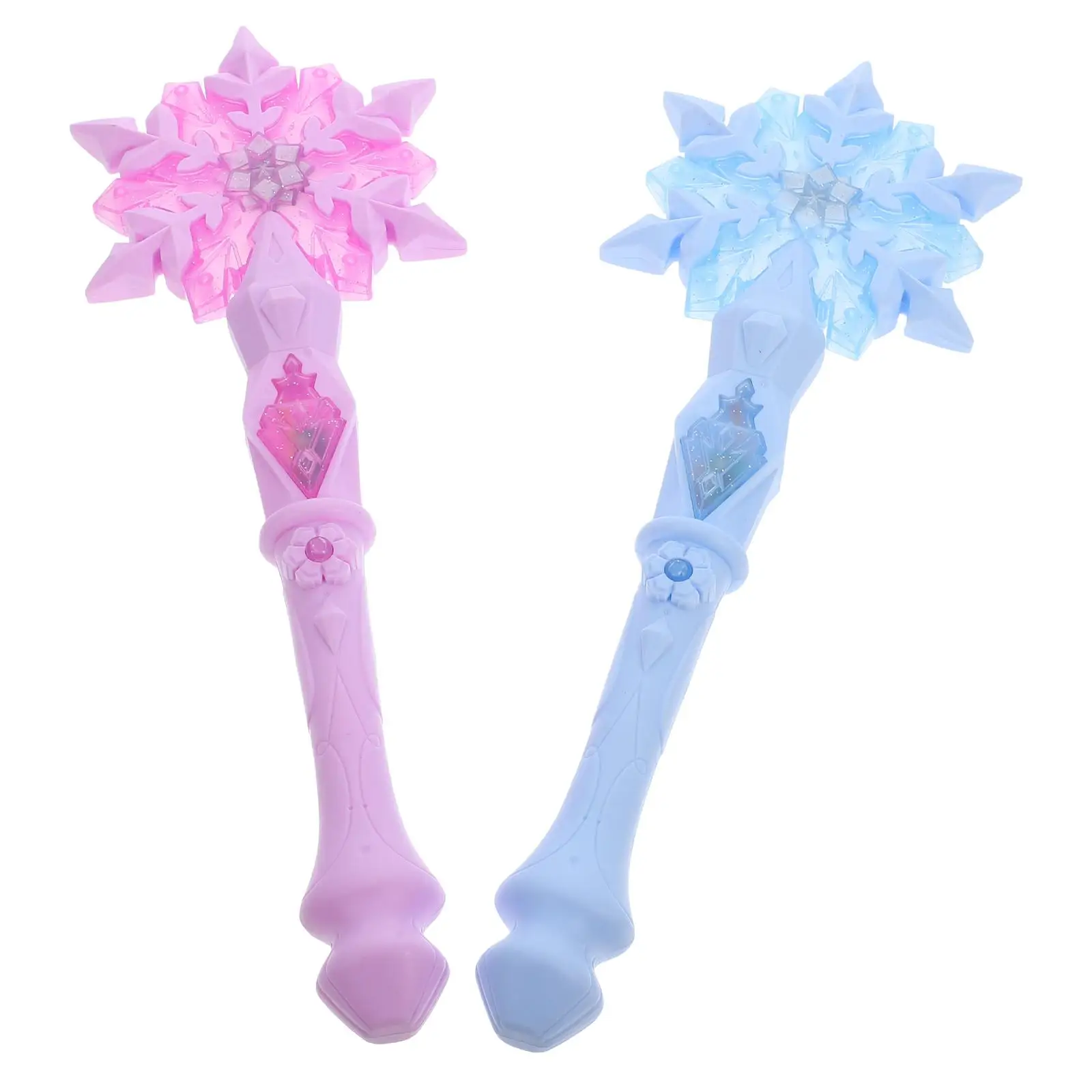 

2 Pcs Snow Gift Boys Light up Shining Snowflake Stage Performance Toy Cosplay Party Prop Wands Flashing Child