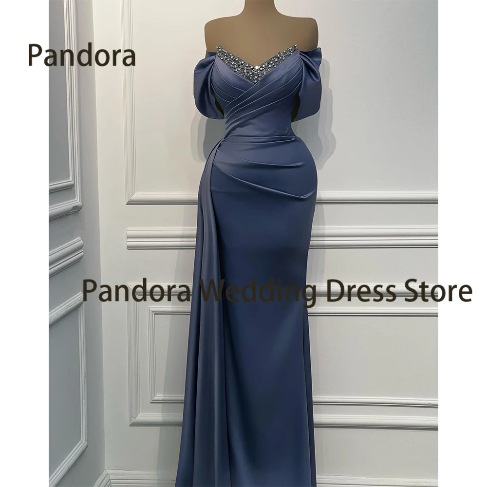 Pandora Gorgeous floor-length formal evening dress strapless beaded sequin Mermaid Ladies birthday wedding party ball dress