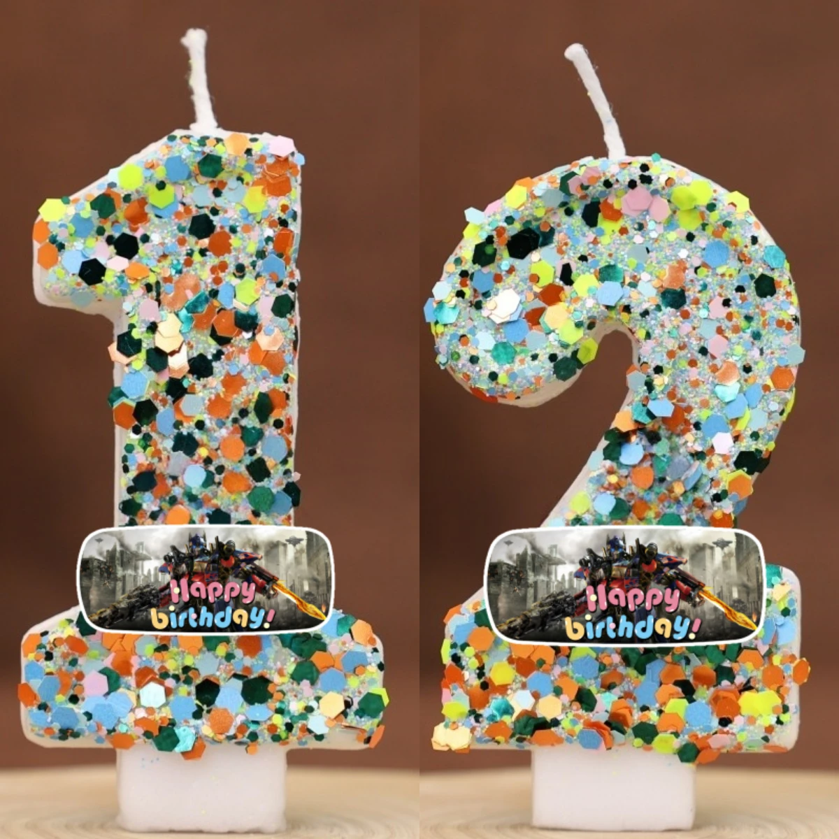 Transform Robot Digital Candle Number 0-9 Kids Birthday Cake Decoration Supplies Cartoon Anime Party Accessories Supplies