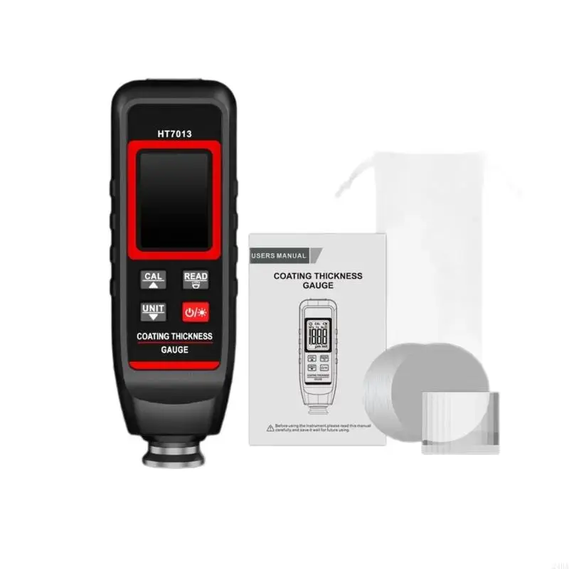 HT7013 Coating Thickness Meter for Ferrous Metals and Other Metal Types, with Display Readout, Stored-Value Recall, and a Ridged