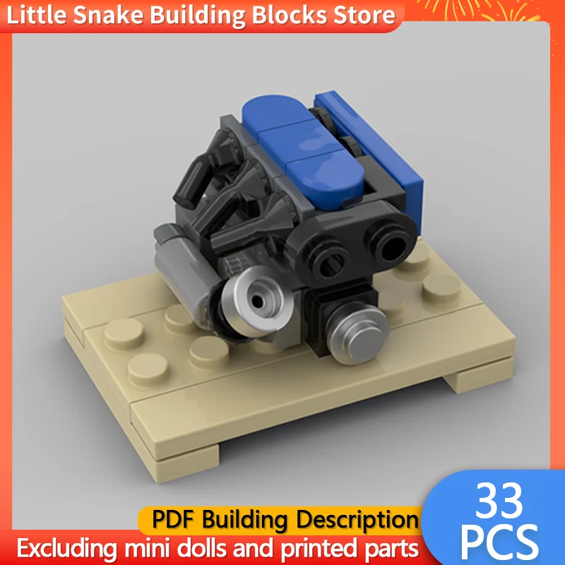 City Car Model MOC Building Bricks Internal Combustion Engine Modular Technology Gifts Holiday Assemble Children Toys Suit