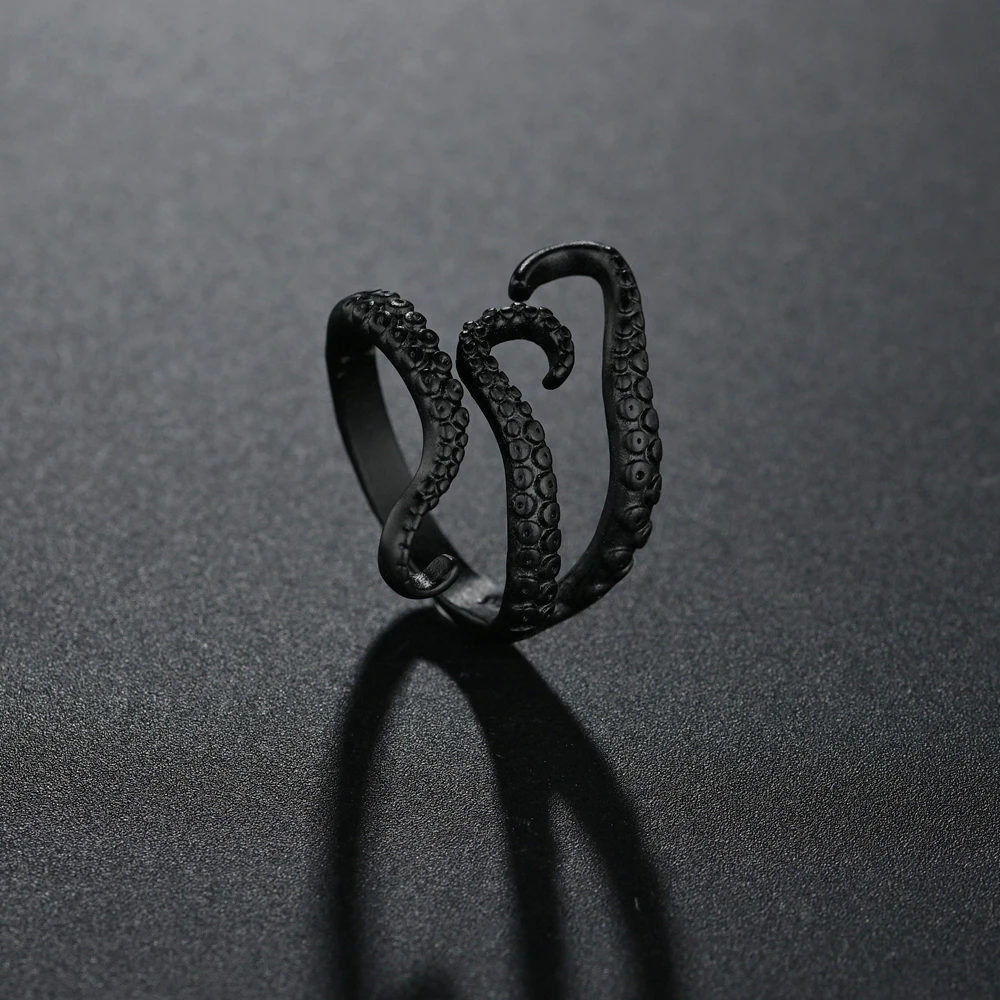 Cool Rings Alloy Gothic Deep Sea Squid Octopus Ring Fashion Jewelry Opened Size Top Quality