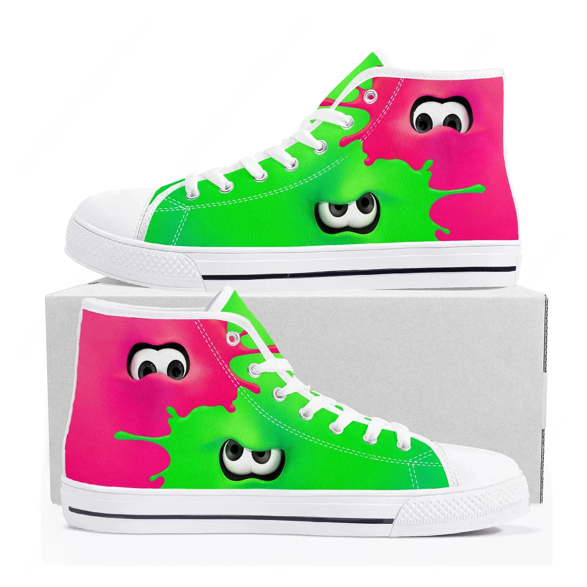 

Splatoons High Top Shoes Mens Womens Teenager Sneakers Canvas High Quality Outdoor Daily Sneaker Custom Made Couple Shoe