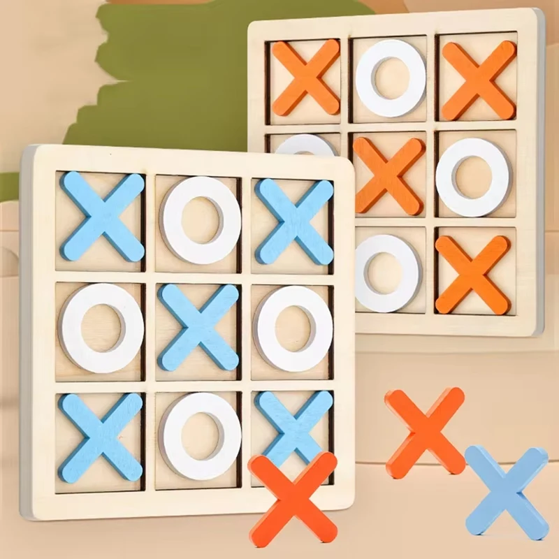 Neu-Holzbrett Tic-Tac Toe Spiel XO Tischspiel Spielzeug Klassische Familie Kinder Puzzle Spiel Lernspielzeug