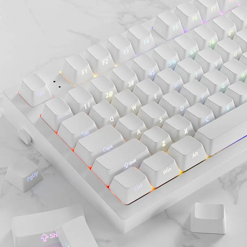 140 Keys RGB Backlit PBT Keycaps Cherry Profile Side Printed Shine Through Keycaps for Gateron MX Switches Mechanical Keyboard