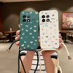11 R Mini Butterfly Lanyard Silicone Phone Case For Oneplus 11R 11 9Pro 10 10T Nord 2 Nord CE 9RT 9 8T 10R 9R 10Pro Cover