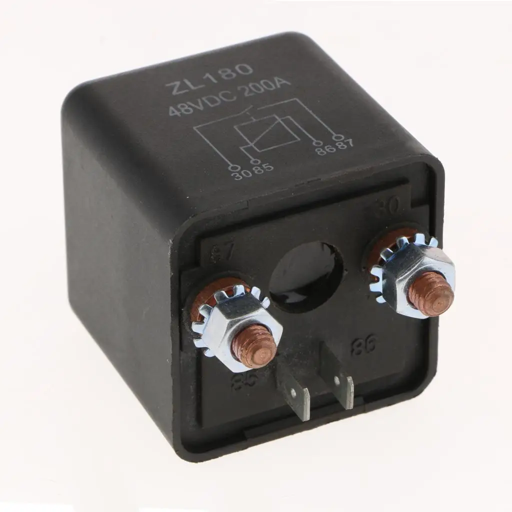 High Current Relay 48V 200A SPST Durable Metal Plastic Car Power Relay for Starter Kill and Trunk Release Automotive Use