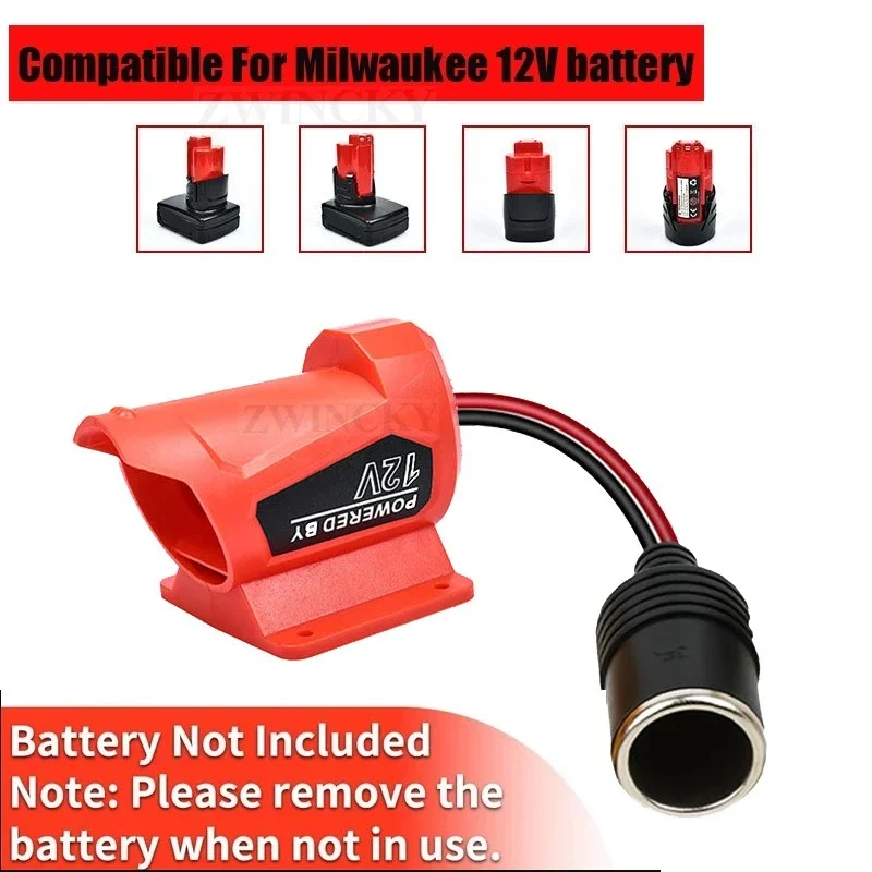 Cigarette Lighter Socket Power Adapter  DIY Battery Adapter Power Wheel Adapter for Milwaukee 12V Lithium Battery
