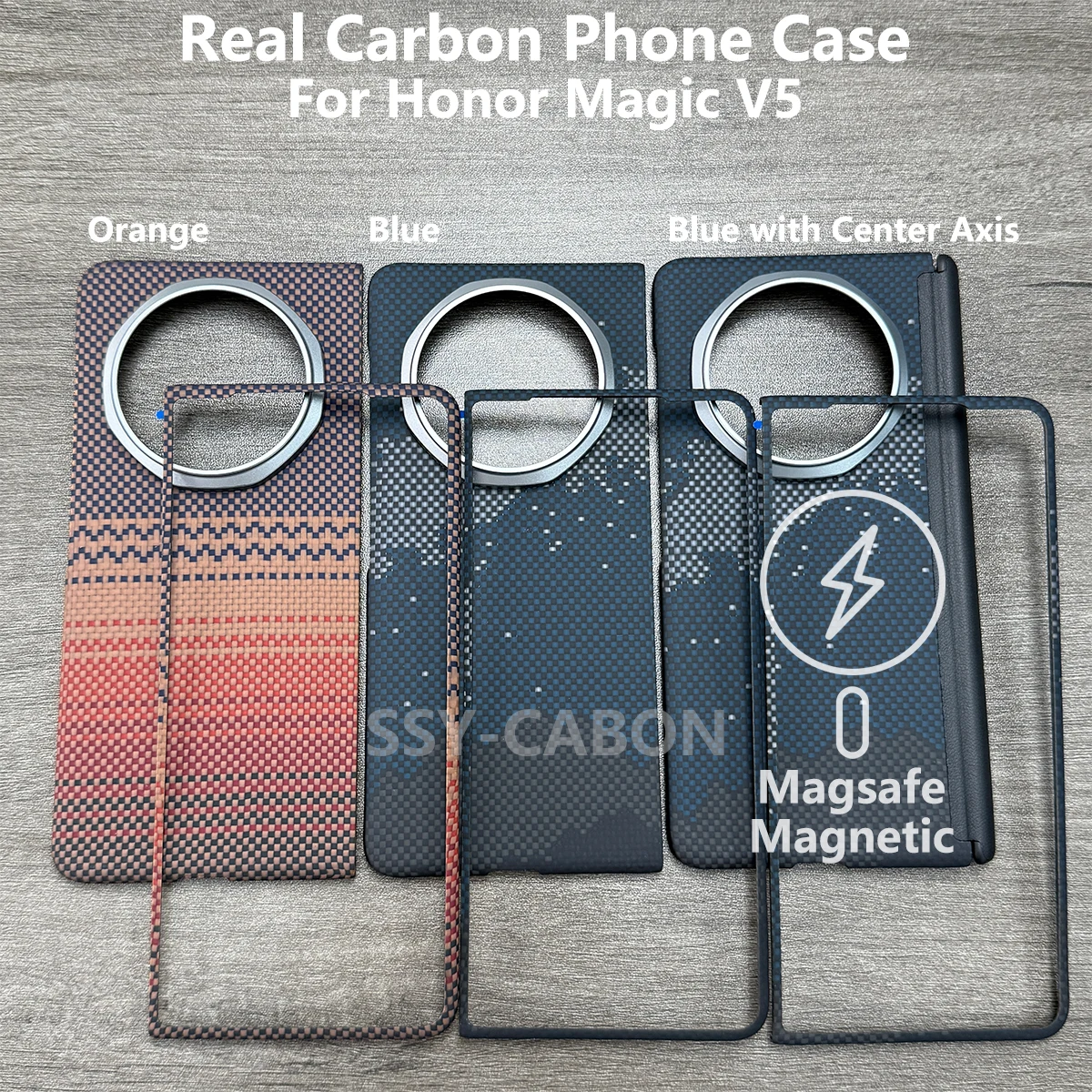 

Карбоновый чехол для Honor Magic V5, чехол для смартфона MagSafe, кевларовое арамидное настоящее углеродное волокно, ультратонкий, сверхлегкий чехол для телефона V5