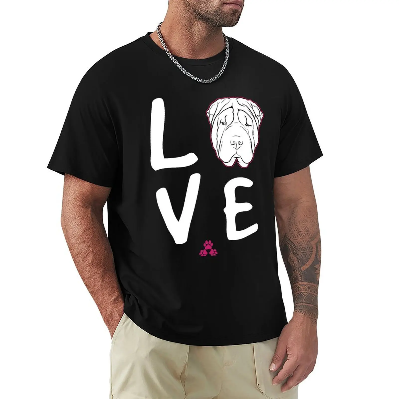 

SHAR PEI Love T-Shirt for a boy vintage t shirts cheap stuff Clothing mens graphic t-shirts