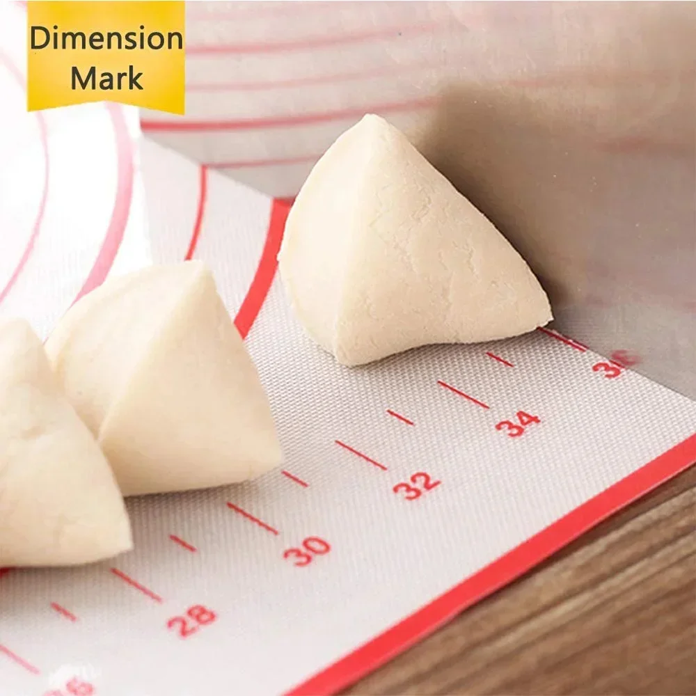 20x16 Inch Lager Silicone Pastry Mat for Rolling Dough with Measurement Thick Non Stick Baking Fondant Counter Mat Oven Liner