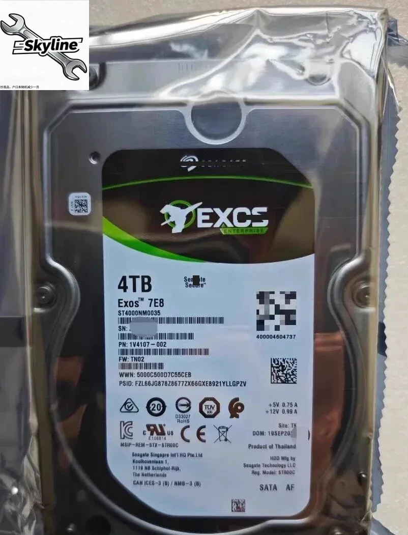 ST4000NM0035 Exos Enterprise 4TB Internal 7200RPM 3.5in. Hard Disk Drive NEW
