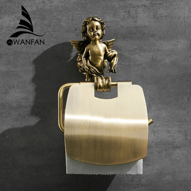 Bathroom Toilet Pape Holder Classic Angel Rustproof Wall Mounted Toilet Roll Holder for Bathroom Home Deco MB-0789B