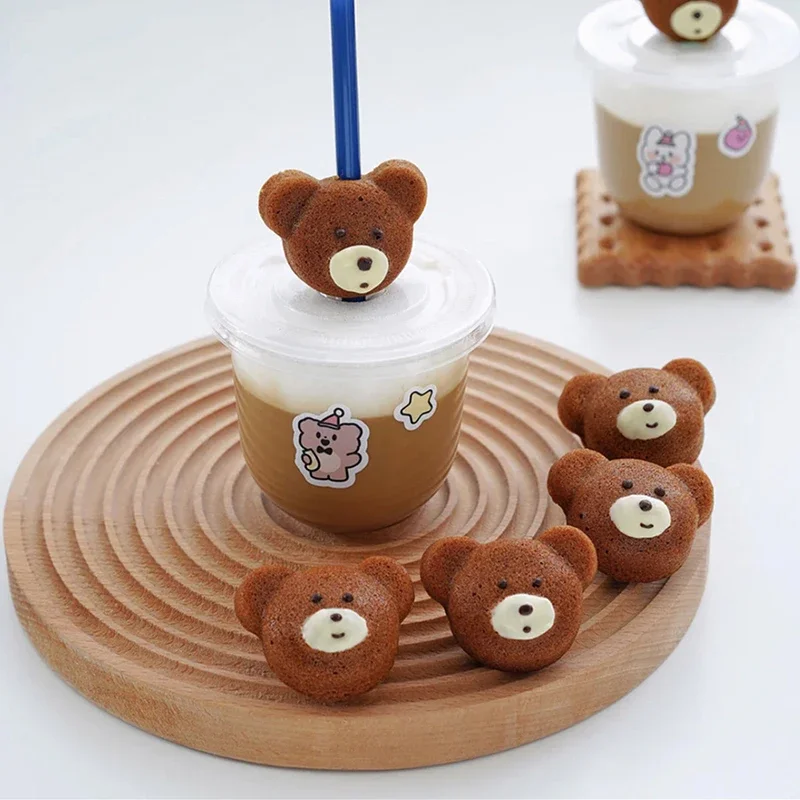 Dorian Japanese Cartoon Bear Madeline Baking Tray Drink Accessories Three-dimensional Bear Cake Mold Bakery Accessories