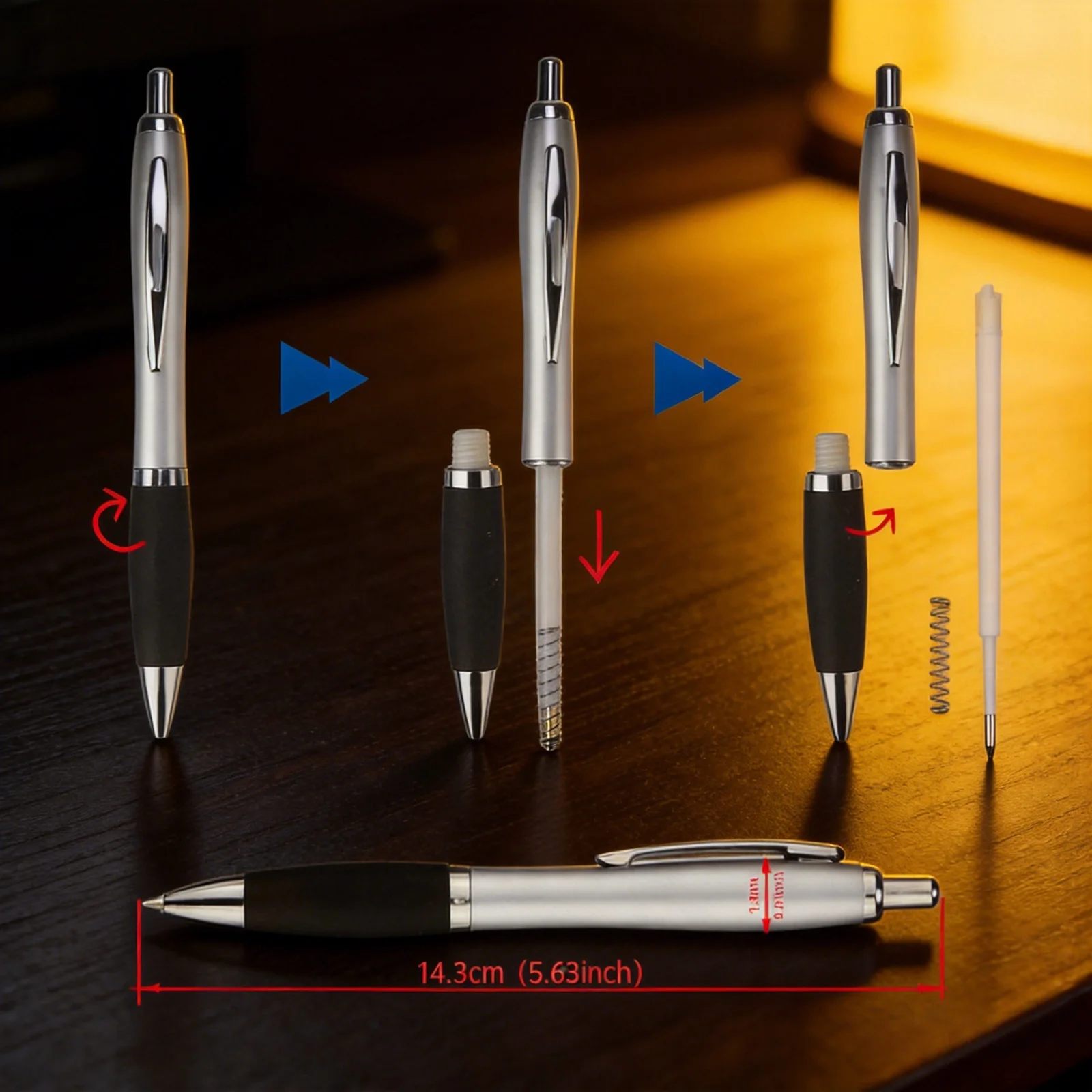 Lot 50pcs Retractable Plastic Gourd Ball Pen Silver Barrel Ballpoint Free Logo Engrave Custom Promotional Gift Advertise Gift