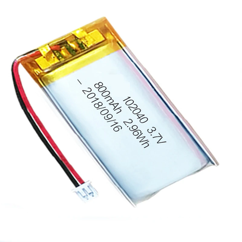 2/5/10 szt. 3.7V 800mah 102040 bateria litowo-jonowa 2.0mm złącze JST